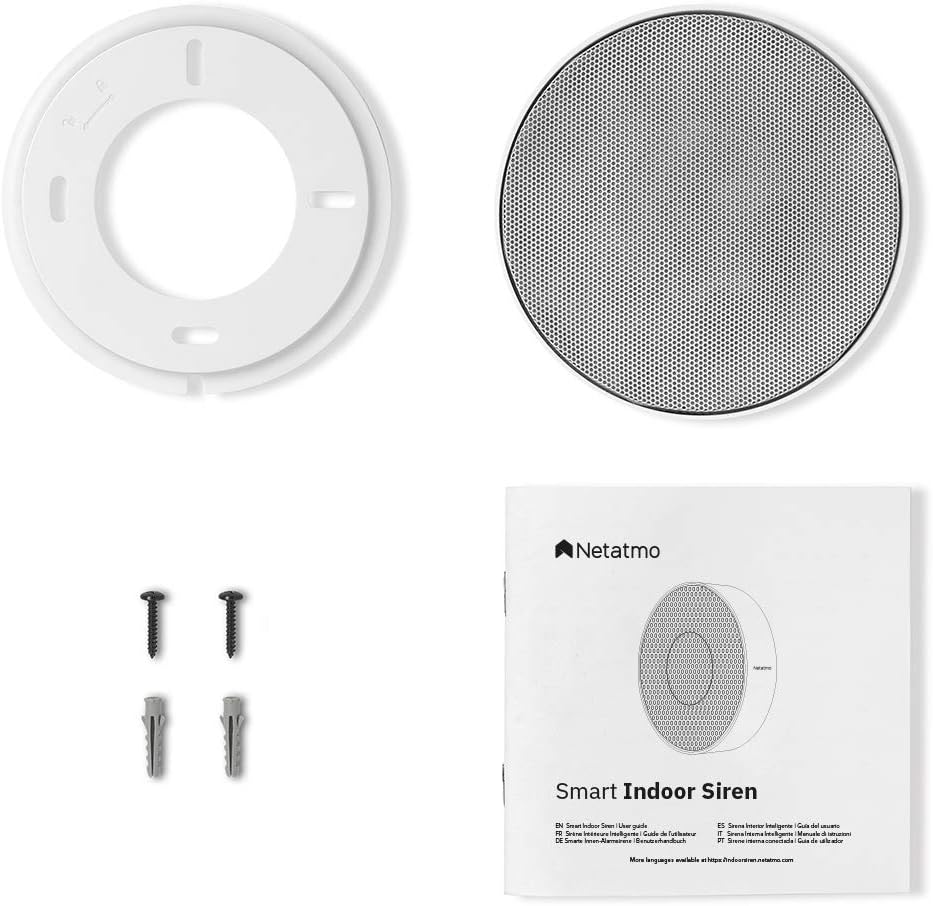 Netatmo Smarte Innen-Alarmsirene, drahtlos, WLAN, 110 dB, automatische Aktivierung/Deaktivierung, ke