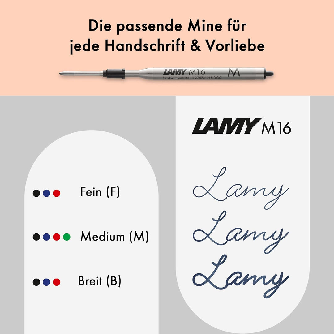LAMY studio Premium Kugelschreiber 268 aus Edelstahl in schwarz glänzendem Lack-Finish, propellerför
