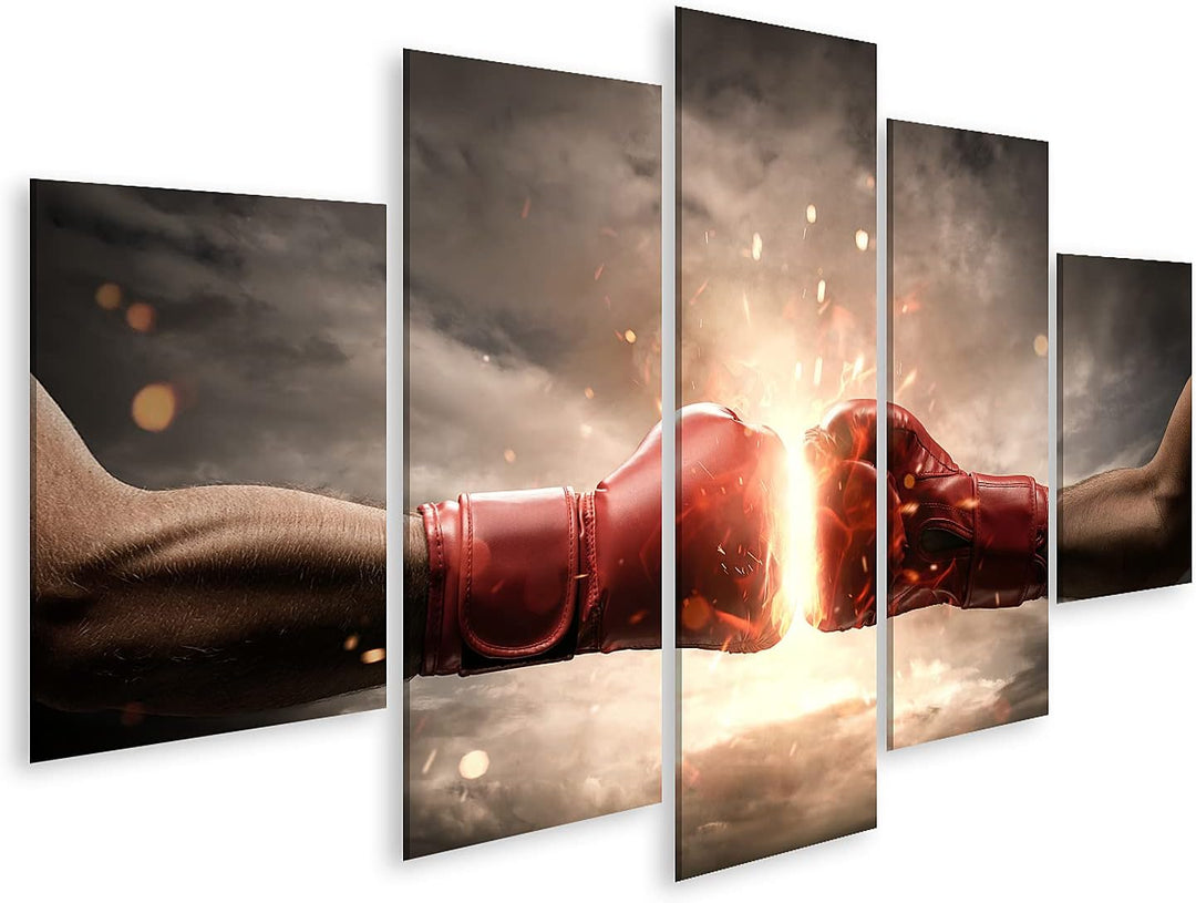 islandburner Bild auf Leinwand Boxen Kampf Motivation Energie Bilder Wandbilder Poster Leinwand 170x