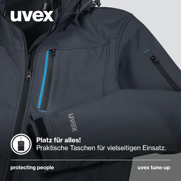 uvex tune-up Softshell-Arbeitsjacke - für Herren - Outdoorjacke 3XL Blau, 3XL Blau