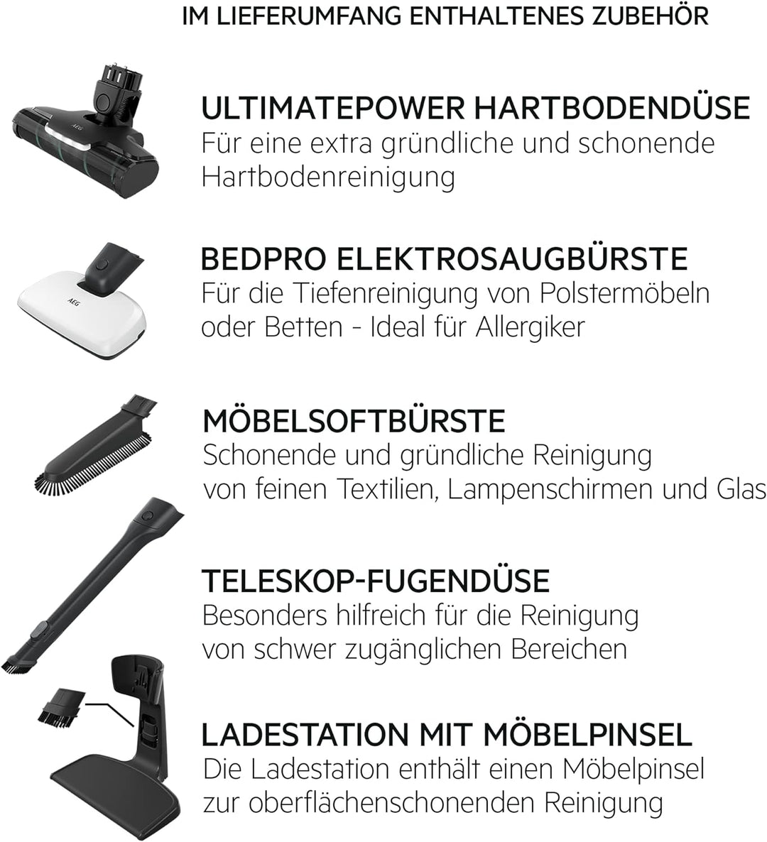 AEG HYGIENIC 5000 AS52HP25SH Akku-Staubsauger / 2in1 / angenehm leise 80 dB(A) / 58 % Recyclingmater