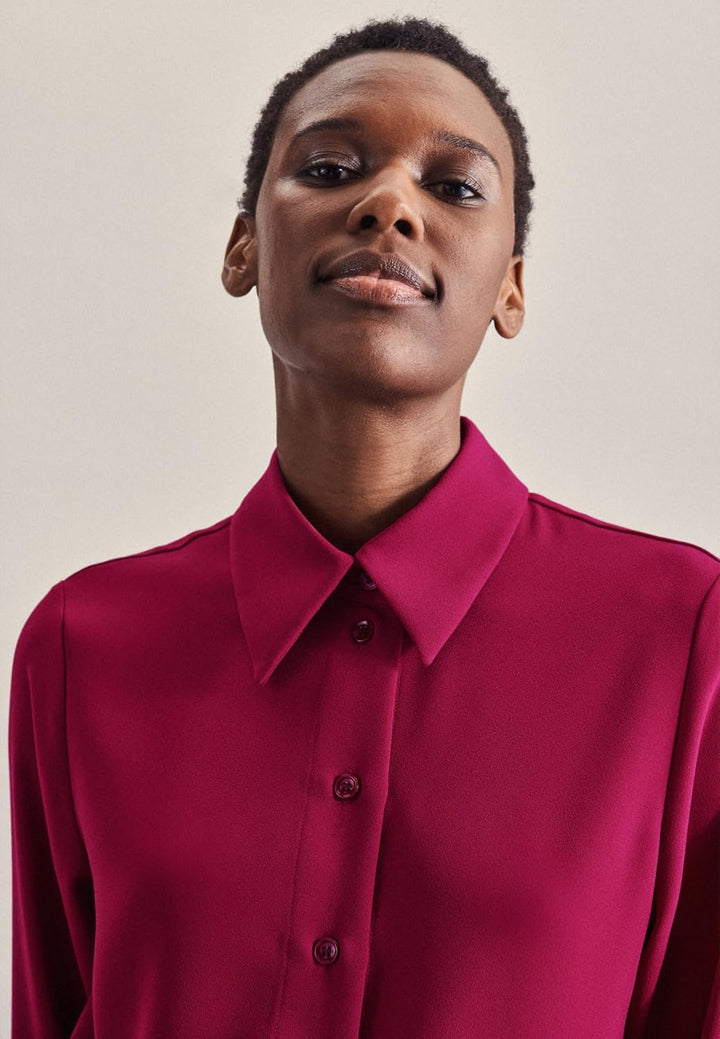 Seidensticker Damen Bluse - Fashion Bluse - Regular Fit - tailliert - Hemd Blusen Kragen - Bügelleic