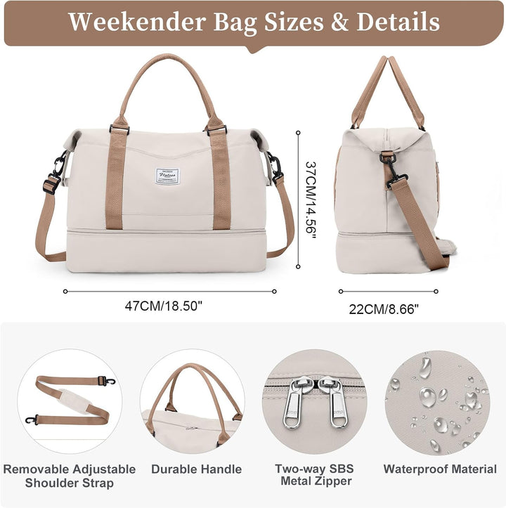 Sporttasche Damen,Reisetasche mit grosser Kapazität,Tragbar Reisetaschen,wasserdichte Sporttasche mi