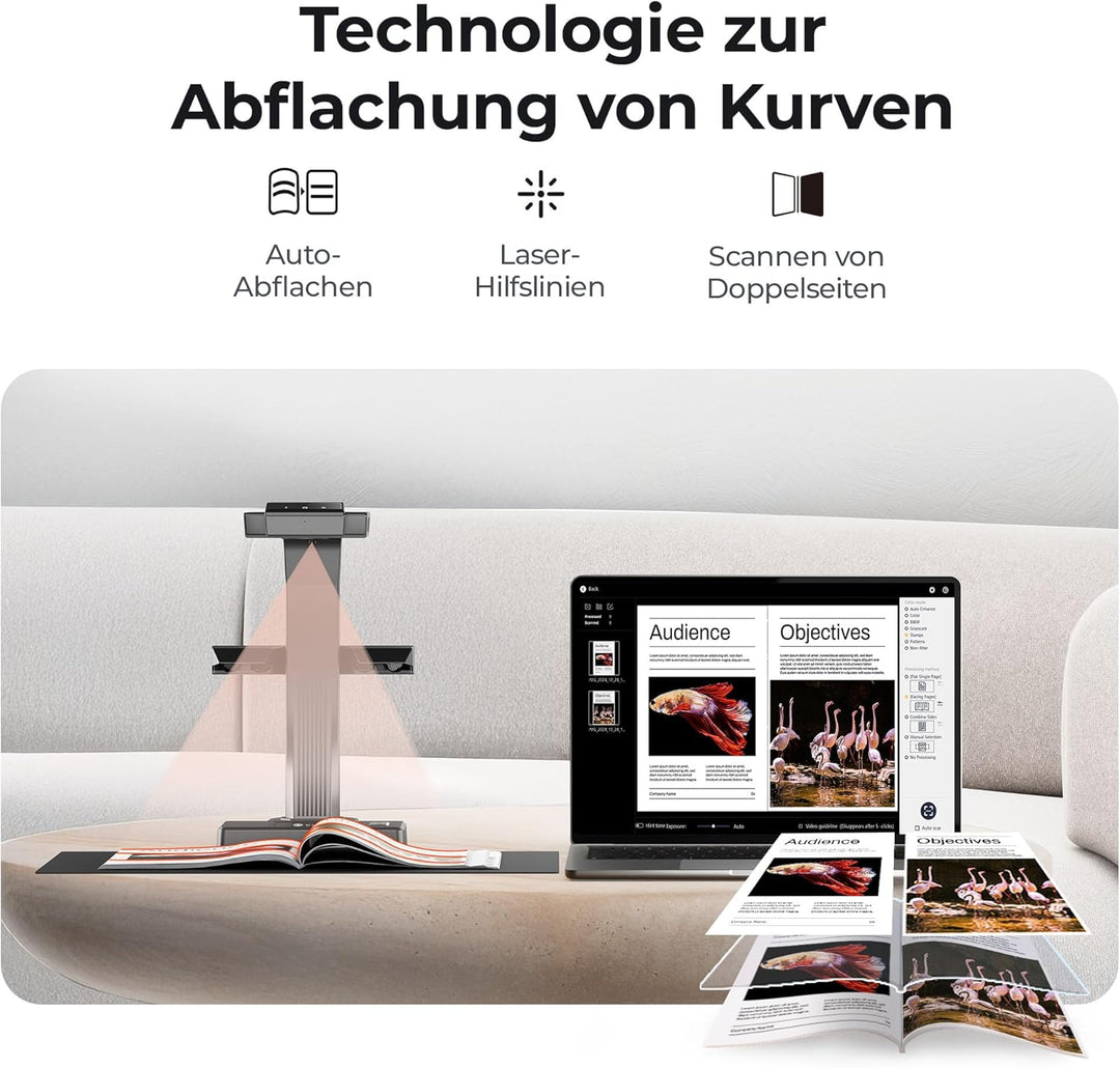 CZUR ET18-P Upgrade Buchscanner, Schnell-Scan Dokumentenscanner, Nach PDF Konvertieren/Durchsuchbare