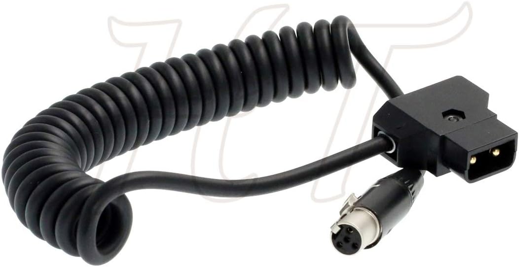 HangTon TVLogic Alphatron EVF Monitor Spiralkabel V-Mount D-Tap auf Mini XLR 4-polig