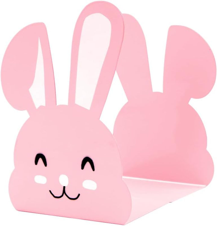 1 Paar niedliche Metall-Buchstützen, Cartoon-Tier-Hase, lange Ohren, rutschfest, Eisen, Buchstütze,