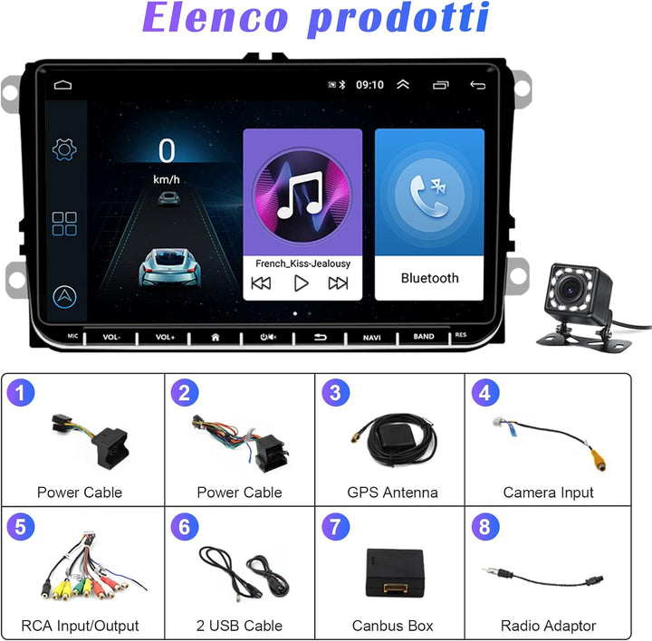 Android 10 Autoradio Wireless Carplay mit Navi Für VW Passat B6 B7 Golf 5 6 Jetta T5 POLO Touran Cad