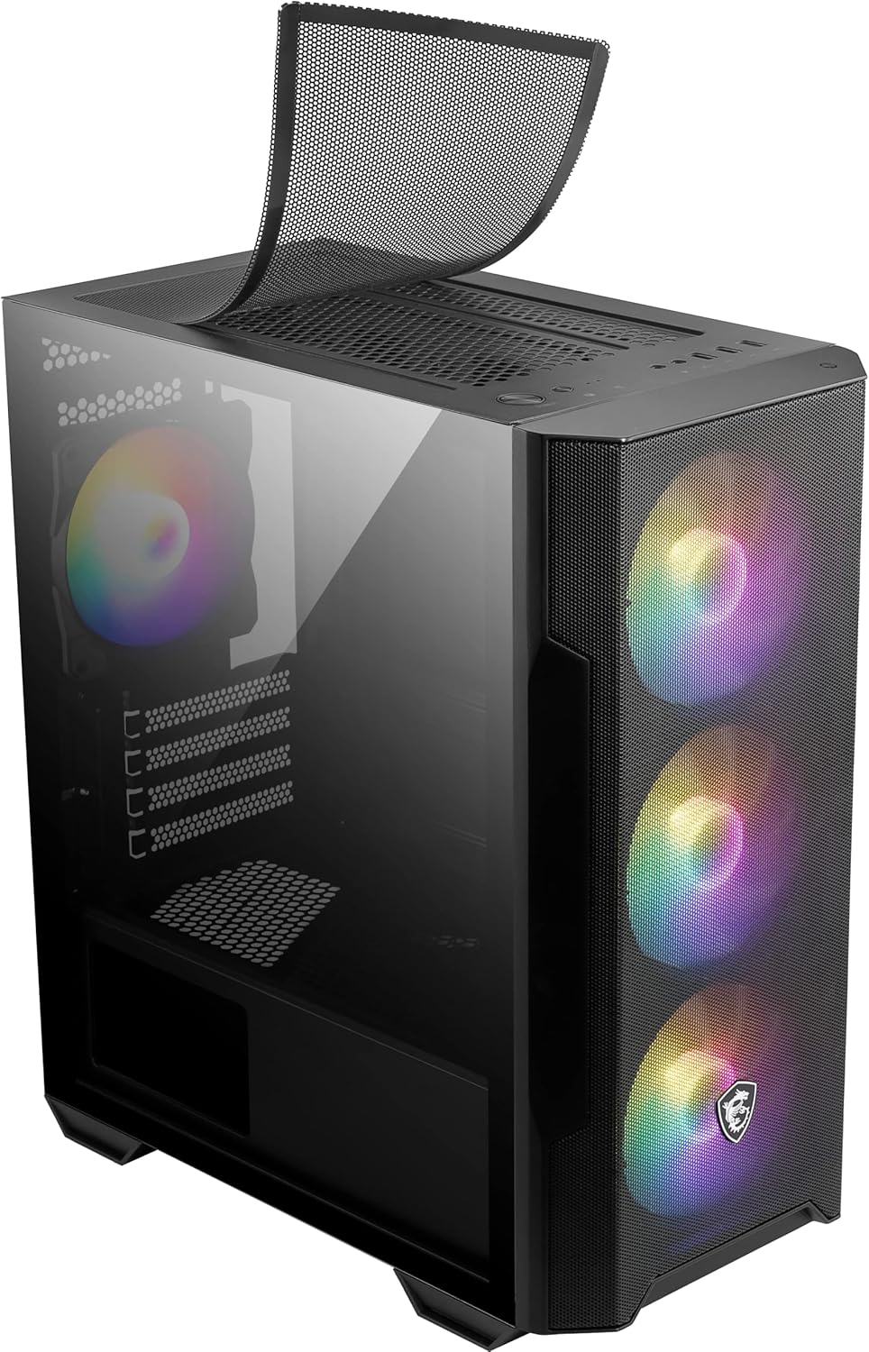MSI MAG FORGE M100R Mini-Tower PC-Gehäuse, gehärtetes Glas, unterstützt Micro-ATX & Mini-ITX, Mesh-F