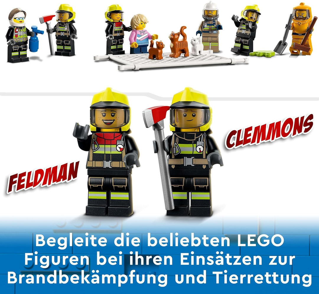 LEGO 60321 City Feuerwehreinsatz mit Löschtruppe, Feuerwehr-Spielzeug mit Feuerwehrauto und Minifigu