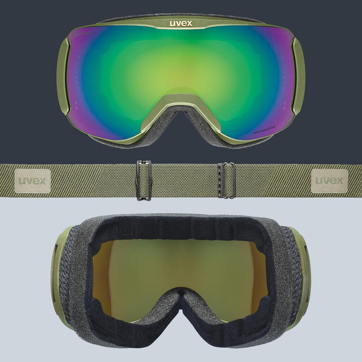 uvex Unisex Downhill 2100 Cv Planet Skibrille (1er Pack) Einheitsgrösse croco mat/green-green, Einhe