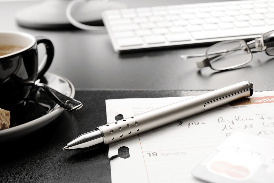 LAMY swift Tintenroller 335 aus Edelstahl in mattem Lack-Finish - ohne Verschlusskappe mit versenkba