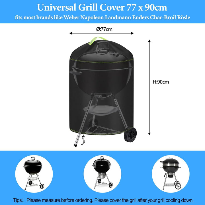 Kugelgrill Abdeckung, VDISRR Wetterfest Kugelgrill Abdeckhaube, 420D Oxford Holzkohlegrill Abdeckpla
