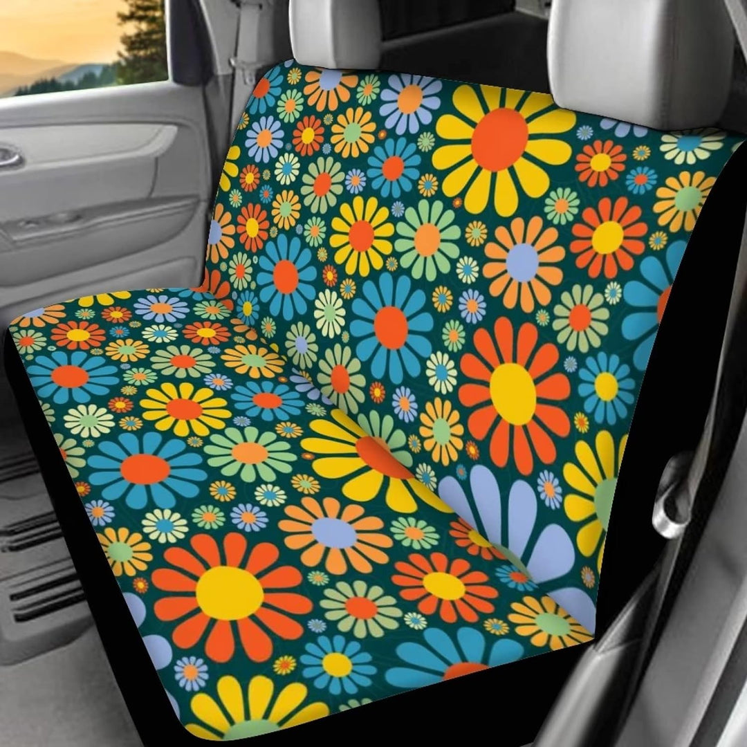 chaqlin Hippie Daisy Auto Sitzbezüge Full Set mit Front Rear Split Bank Sitzschutz für Damen Mädchen