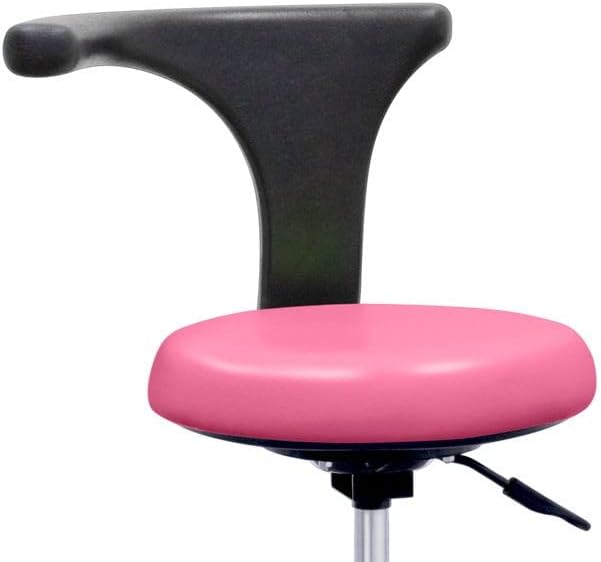 QUIRUMED Professioneller ergonomischer Hocker mit Rückenlehne, hellblau, Gestell aus Edelstahl, Kuns