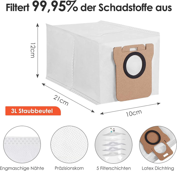 Staubbeutel Mopp Wischtücher für Xiaomi X20+/Dreame X40 Ultra/L20 Ultra/L10s Ultra, 8 Staubbeutel 4