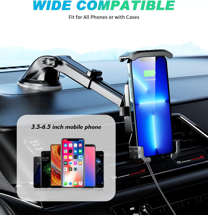 Kewig Wireless Handyhalterung Auto Lüftung & Saugnapf,15W kabellos und USB-C 20W Handyhalter Auto Un