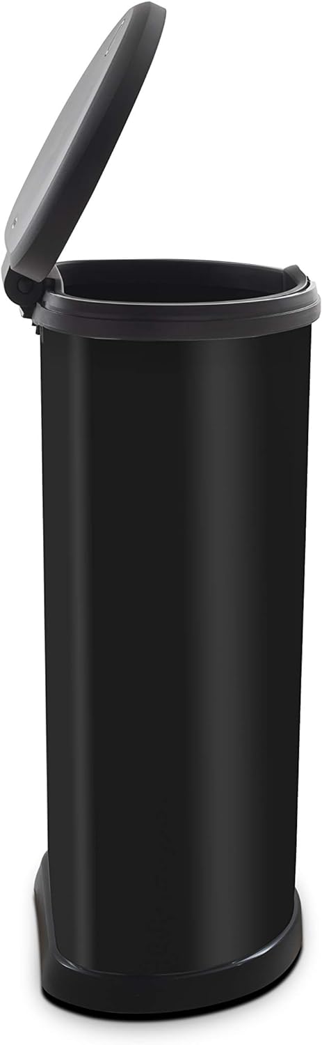 CURVER Deko 40 l Mülleimer, Kunststoff, Schwarz 40 l Schwarz, 40 l Schwarz