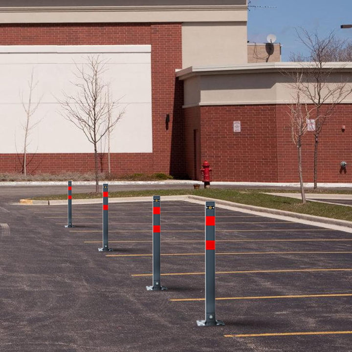 Tubiaz 1 Stück Parkplatzsperre Parkpfosten Klappbar Absperrpfosten mit 3 Schlüssel, Parkplatzsperren
