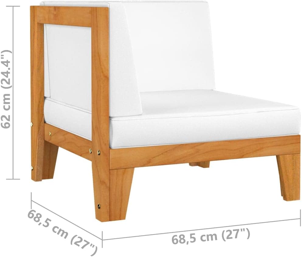 vidaXL Akazienholz Massiv Gartenmöbel 2-TLG. mit Auflagen Ecksofa Tisch Sofa Lounge Sitzgruppe Garte