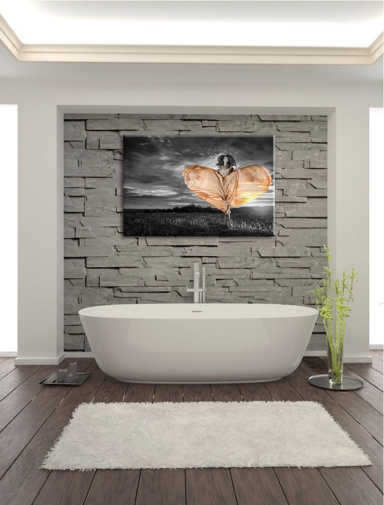 Frau in schönem Kleid schwarz/weiss Format: 100x70 auf Leinwand, XXL riesige Bilder fertig gerahmt m