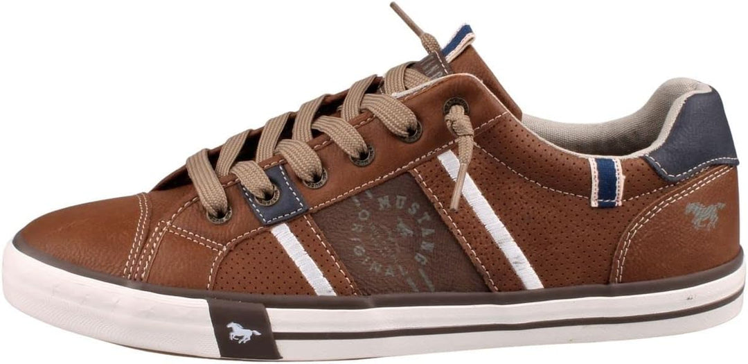 MUSTANG Herren Sneaker Schnürhalbschuh 48 EU Cognac, 48 EU Cognac
