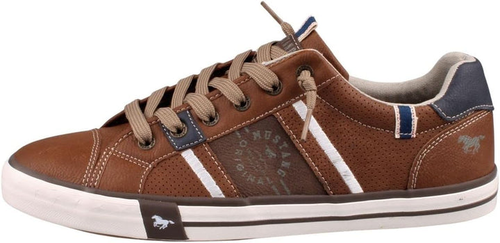 MUSTANG Herren Sneaker Schnürhalbschuh 48 EU Cognac, 48 EU Cognac