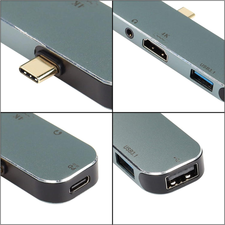 CERRXIAN USB-C-auf-HDMI-Laptop-Docking-Hub, 5-in-1-Typ-C-Adapter mit Dual-USB-, USB-C-Aufladung (PD)