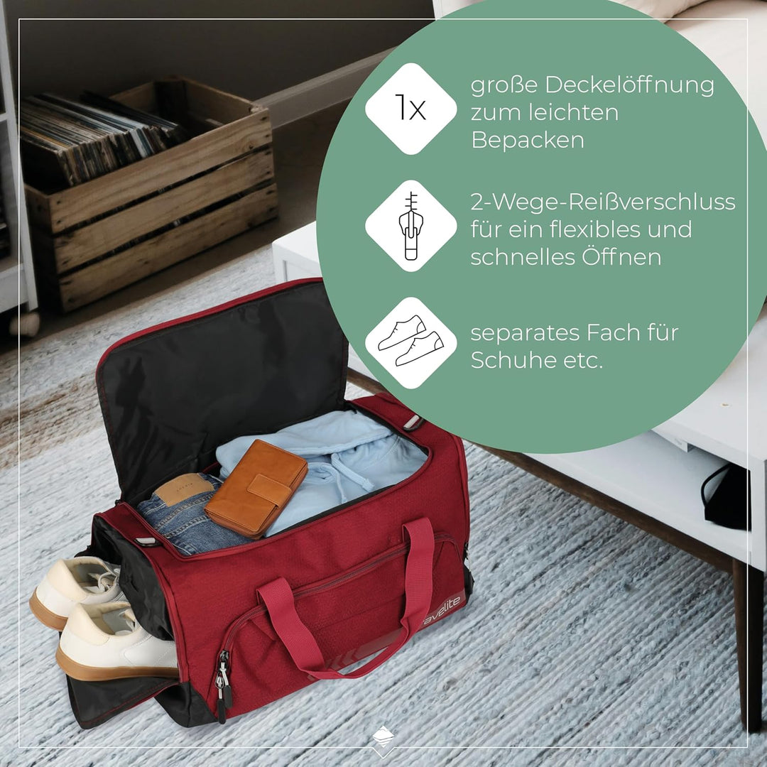 travelite Reisetasche Grösse M, Gepäck Serie KICK OFF: Praktische Reisetasche für Urlaub und Sport,