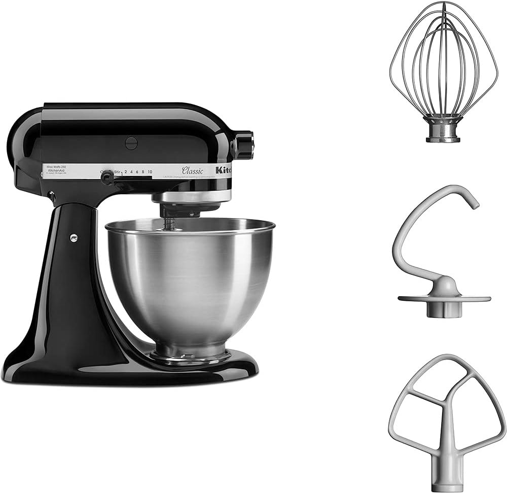 Kitchenaid Küchenmaschine Kippbarer Motorkop 5K45SSEOB, Metall, 4.3 Liter, Onyx Schwarz, Küchenmasch