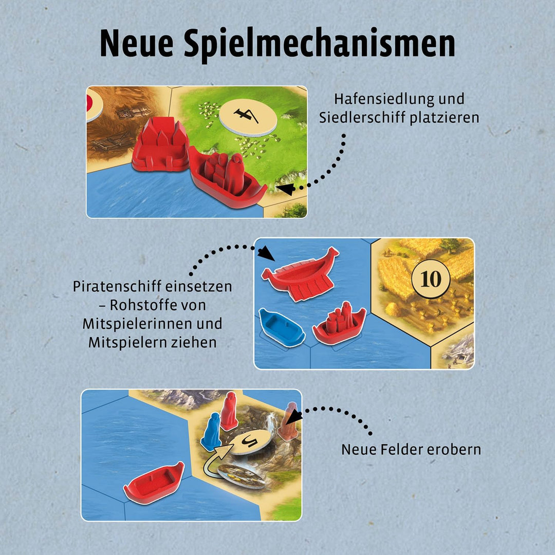 KOSMOS 682750 CATAN - Entdecker & Piraten, Erweiterung zu CATAN - Das Spiel, Familienspiel für 3-4 P