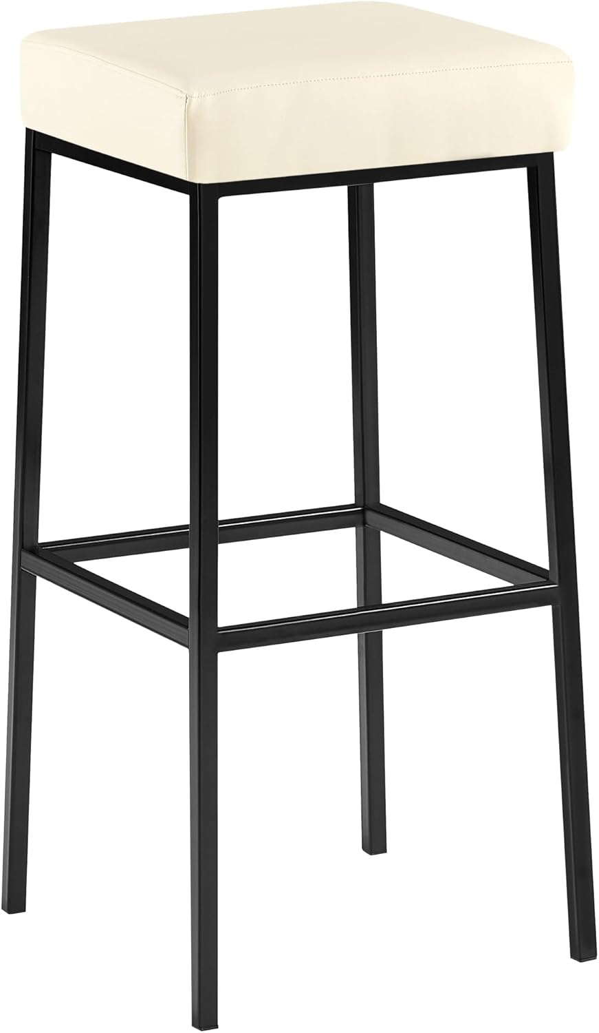 CLP Barhocker Montreal I Gepolsterter Barstuhl mit Kunstlederbezug I Tresenhocker mit Metallgestell,