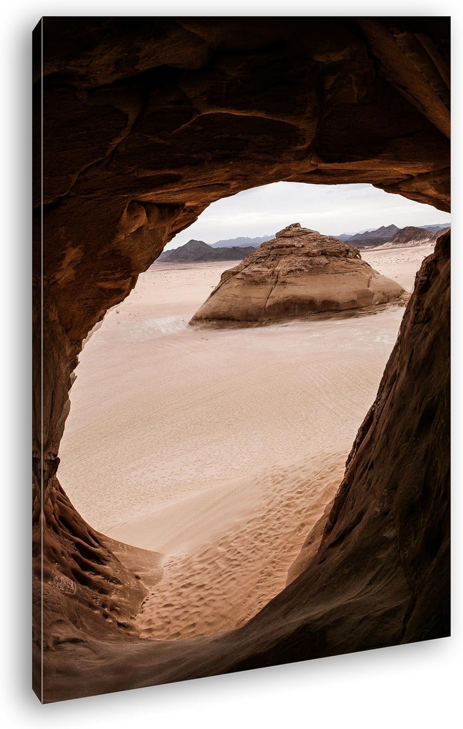 Felsen in der Wüste Format: 100x70 als Leinwandbild, Motiv fertig gerahmt auf Echtholzrahmen, Hochwe