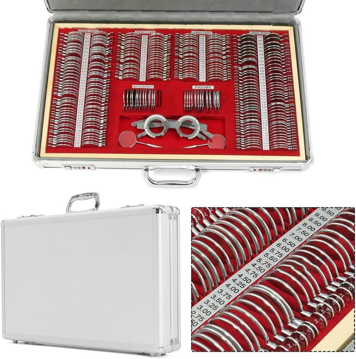 266Pcs Metal Optometry Optical Trial Lens Set Optometrie Metallrand Linse Testlinsen Frame Alukoffer