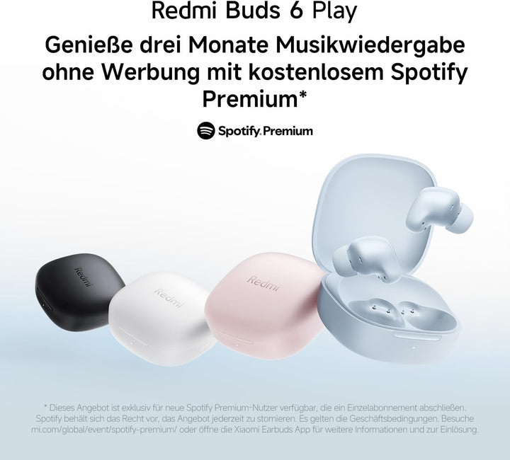 Redmi Buds 6 Play - In-Ear Kopfhörer, 36h Akkulaufzeit, 10mm Dynamik-Treiber mit 4 EQ-Einstellungen,