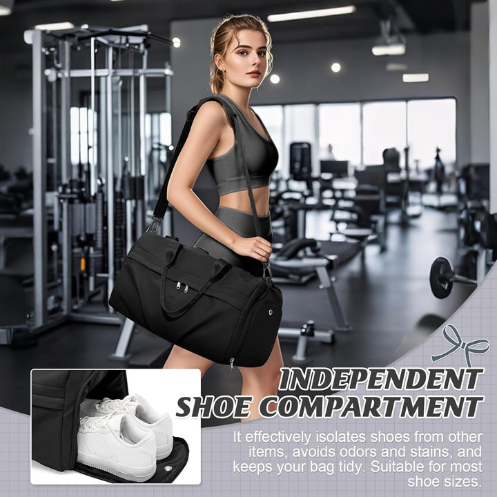 HYC00 Sport Duffel Bag Damen Sporttasche mit Schuhfach Reisetasche Damen Weekender Travel Bag Handge