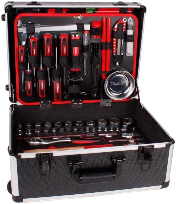 Mephisto Werkzeugtrolley Werkzeugkoffer mit Trolleyfunktion gefüllt mit Werkzeug Set 299 tlg. Werkze