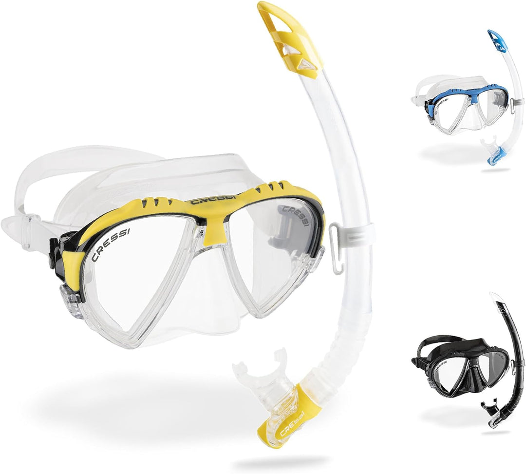 Cressi Schnorchelset Erwachsene Matrix Matrix & Gamma Klar/Gelb, Matrix & Gamma Klar/Gelb