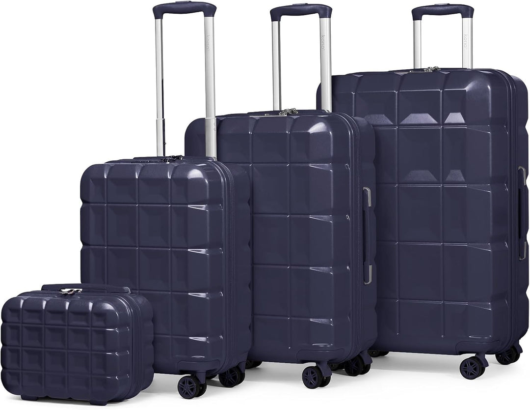 KONO Kofferset 4 Teilig Gepäck-Sets Hartschalenkoffer Reisekoffer Set Zwillingsrollen ABS Koffer Tro