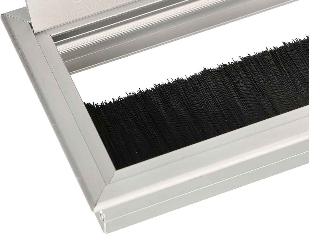 KOTARBAU® 2er Set Aluminium Kabeldurchführung 160x80 mm für Möbel Silber Kabeldose Kabeldurchlass Ec