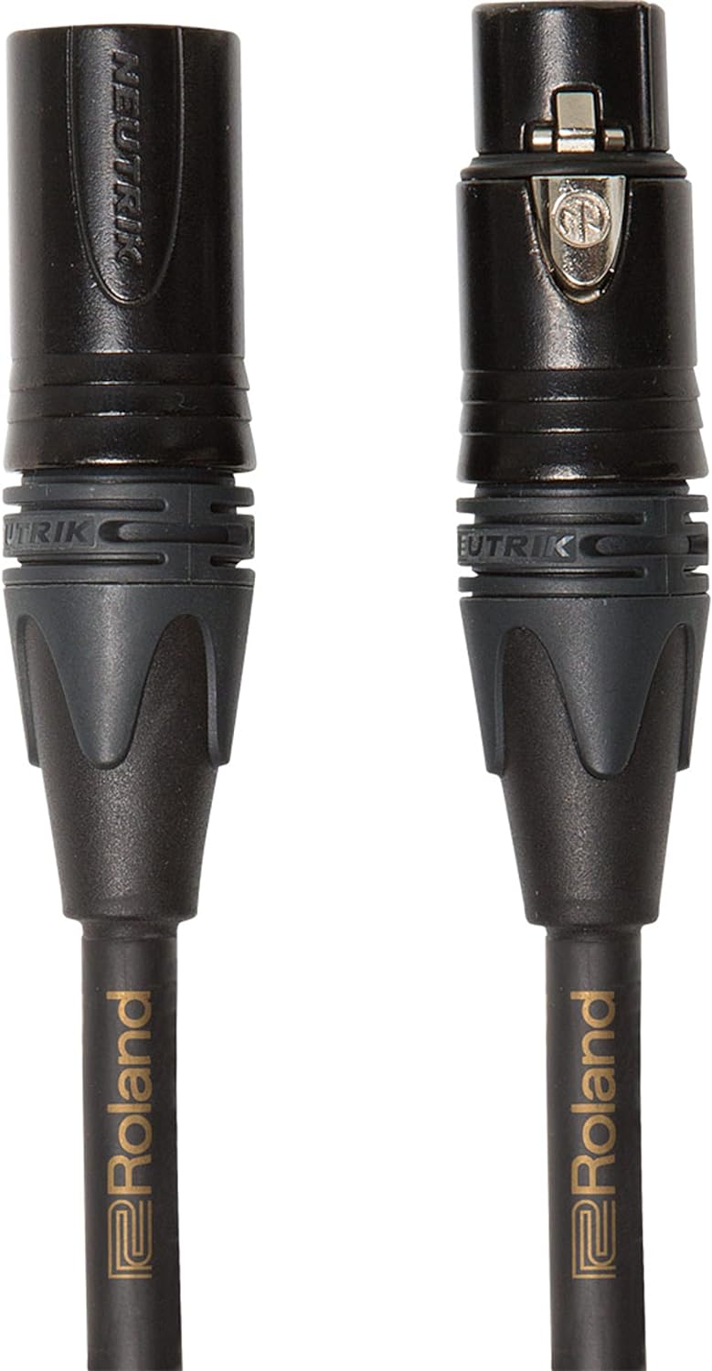 Roland Gold-Serie symmetrisches Mikrofonkabel – Neutrik XLR-Stecker, Länge: 3m – RMC-G10 10 Ft., 10