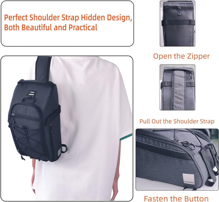 HOMPER Fahrradtasche Satteltasche Gepäcktasche Gepäckträger Tasche Rucksack Seitentasche Mountain Ro
