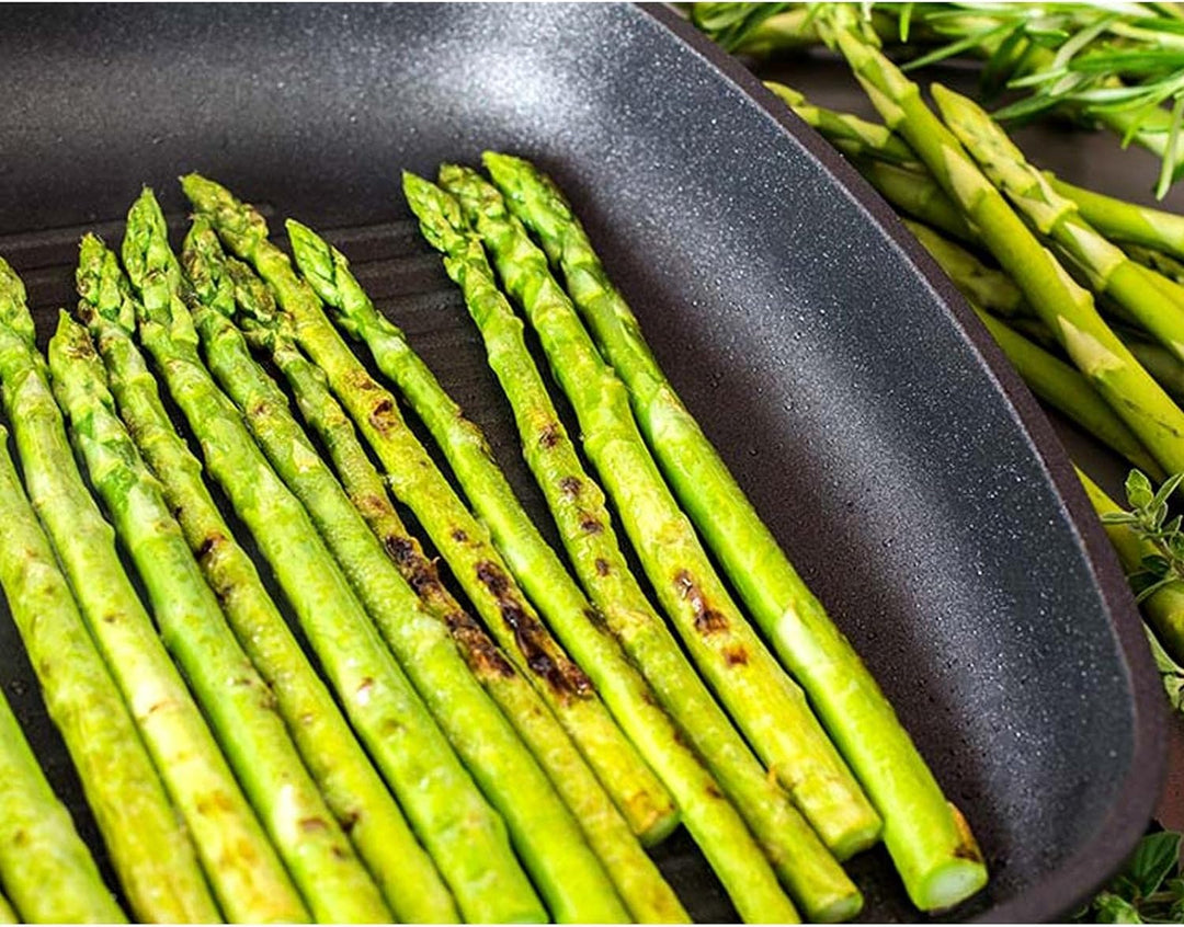 Eurolux Grillpfanne Set & Glas-Deckel 28x28 cm - grosse flache quadratische Guss-Pfanne mit Beschich