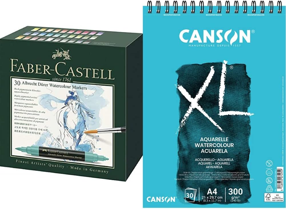 Faber-Castell 160330 Aquarellmarker Albrecht Dürer mit Doppelspitze für flächigen und präzisen Farba