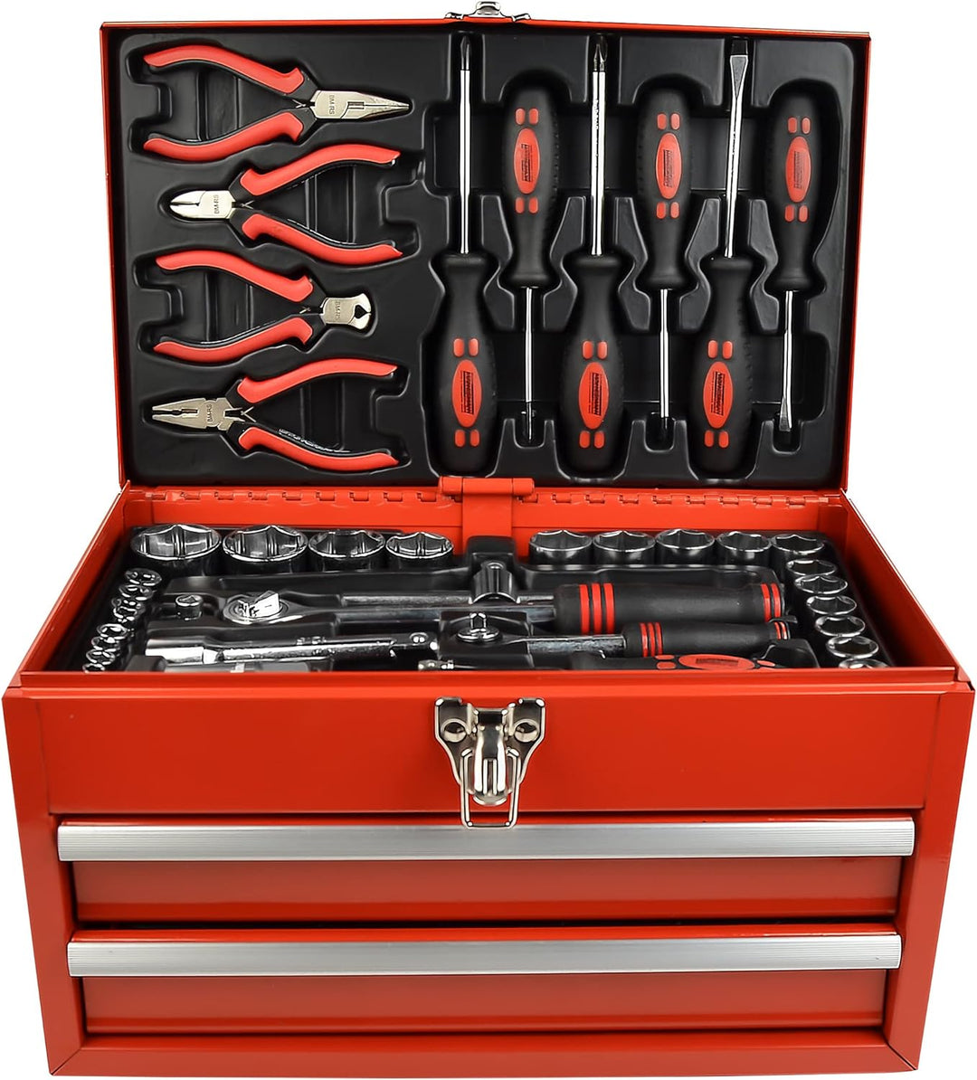 Brüder Mannesmann Werkzeugbox, bestückt, 155-teilig | M29066 Single, Single