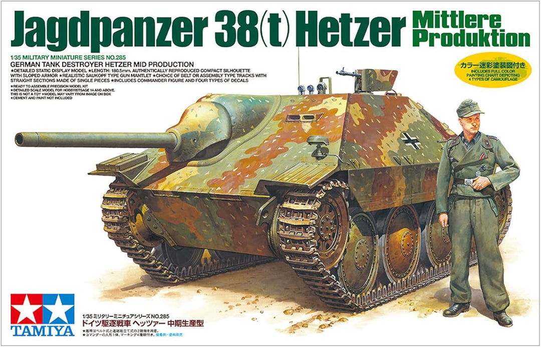 Tamiya 300035285-1:35 WWII Deutsche Jagdpanzer Hetzer, 38 ton (1)
