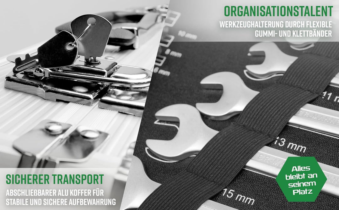 Brüder Mannesmann M29075 Alu-Werkzeugkoffer bestückt, 108-tlg