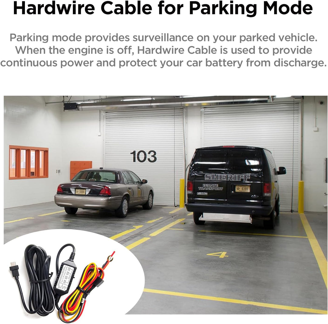 VIOFO HK3-C Acc Hardwire-Kit, 13-Fuss-USB-C Hardwire-Kit für A139 Dash Cam, Niederspannungsschutz