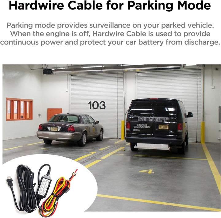 VIOFO HK3-C Acc Hardwire-Kit, 13-Fuss-USB-C Hardwire-Kit für A139 Dash Cam, Niederspannungsschutz