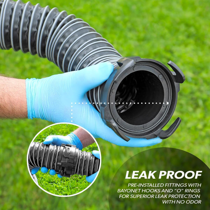 Valterra Silverback™ 4,5 m RV-Kanal-Schlauch-Set, universeller Abwasserschlauch für Wohnmobil, inkl.