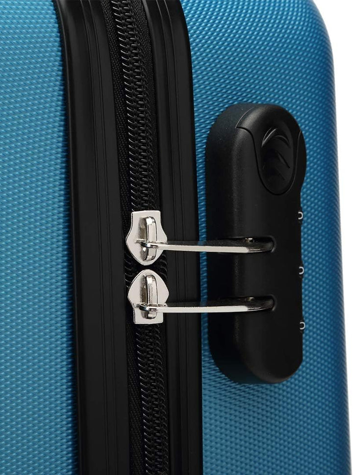 KONO Koffer Reisekoffer Gross Trolley Hartschale ABS Gepäck 4 Rollen Spinner Rollenkoffer (Dunkelbla